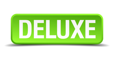 Deluxe green 3d realistic square isolated button