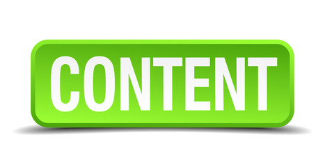 content green 3d realistic square isolated button