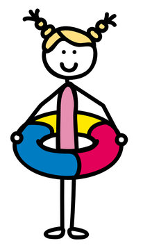 M&auml;dchen mit Schwimmring