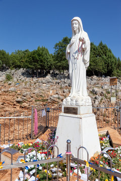 The statue of Mary in Medjugorie, Bosnia and Herzegovina.