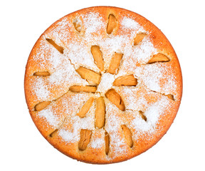 Apple pie isolated on white background