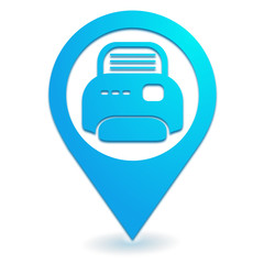 imprimante sur symbole localisation bleu