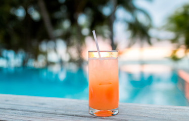 cocktail drink on tropical beach