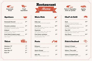 restaurant food menu design template - obrazy, fototapety, plakaty