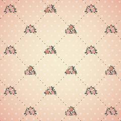 Vintage pattern with pink roses