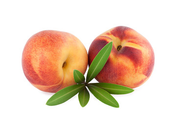 Ripe Peach fruits isolated on white