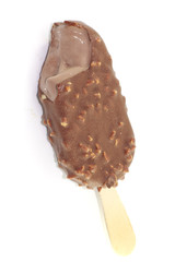 Ice cream covered with chocolate