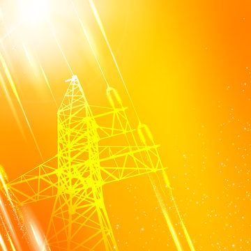 Orange Electric Power Transmission Tower.