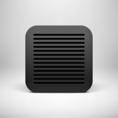 Black Abstract App Icon Button Template