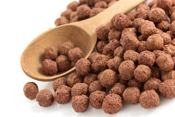 cereal chocolate balls on white