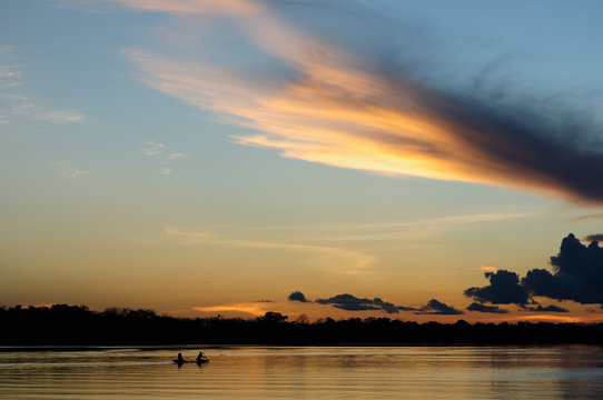 Sunset on the Amazon