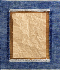 wrinkled parcel paper and jeans