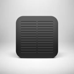 Black Abstract App Icon Button Template
