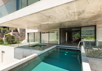 beautiful modern house in cement