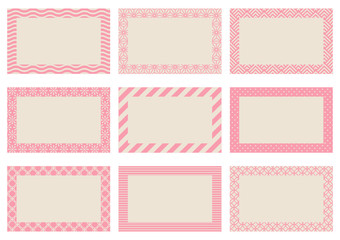 Label Retro Pattern Beige/Rose