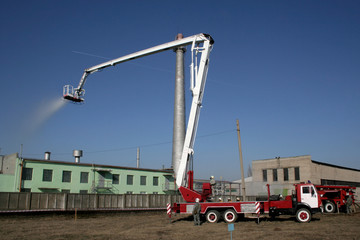 fireman wearing a gas mask