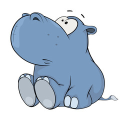 Little hippopotamus. Cartoon