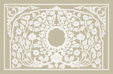 wedding card design, paisley floral pattern , India