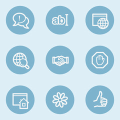 Internet  web icon set 1,  blue buttons
