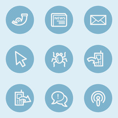 Internet  web icon set 2,  blue buttons