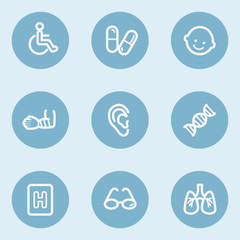 Medicine  web icon set 2, blue buttons