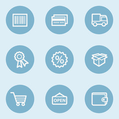 Shopping web icon set 2 , blue buttons