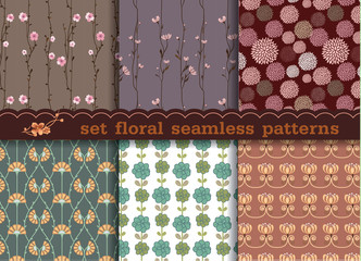 set floral seamless pattern Seamless pattern can be used for wal