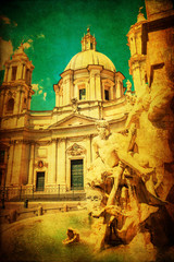 nostalgisch texturiertes Bild von der Piazza Navona in Rom