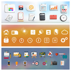 Workplace office and business work elements set