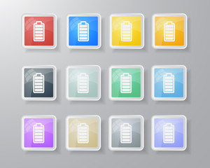Colorful Battery Icon Set