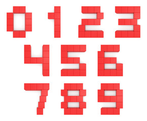 Obraz premium numbers 3d cubic red