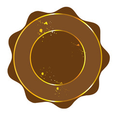 brown and gold framed label logo wappen