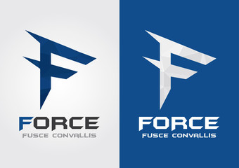 F Force with a symbol of force. Business Movement.