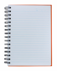 Orange cover of notebook