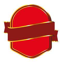 red and gold framed label logo wappen