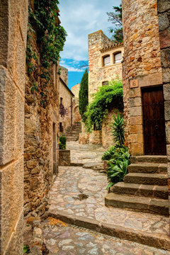 Famous medieval Town Pals, Costa Brava, Spain.