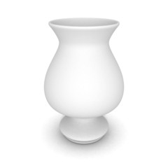 white ceramic modern vase with shadow