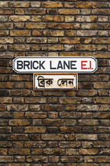 Fototapeta na wymiar Brick Lane Street Sign
