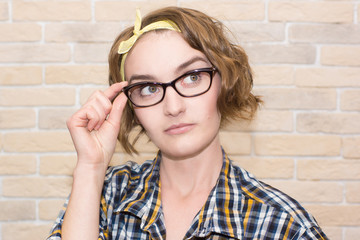 girl with glasses