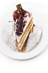 Tiramisu Cake In White Background