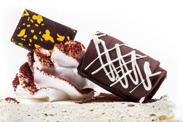 Tiramisu Cake In White Background