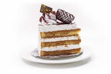 Tiramisu Cake In White Background