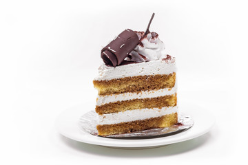 Tiramisu Cake In White Background