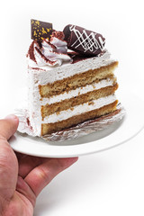 Tiramisu Cake In White Background