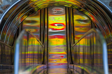 big metal children slides