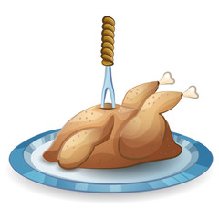 Fried Thanksgiving Turkey isolated