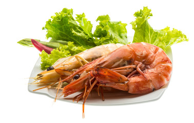 Boiled king prawns
