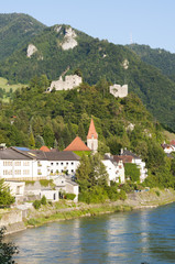 Fototapeta na wymiar The small village Losenstein in the Enns valley in Upper Austria