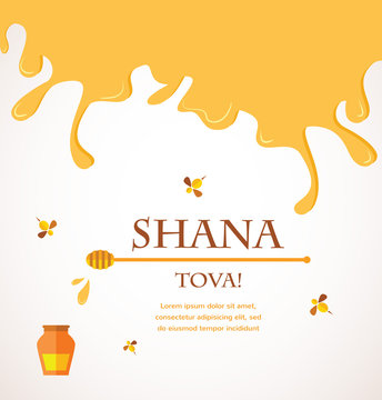 "Happy New Year" (Hebrew) Rosh Hashana greeting card with