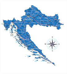 Fototapeta premium Croatia map